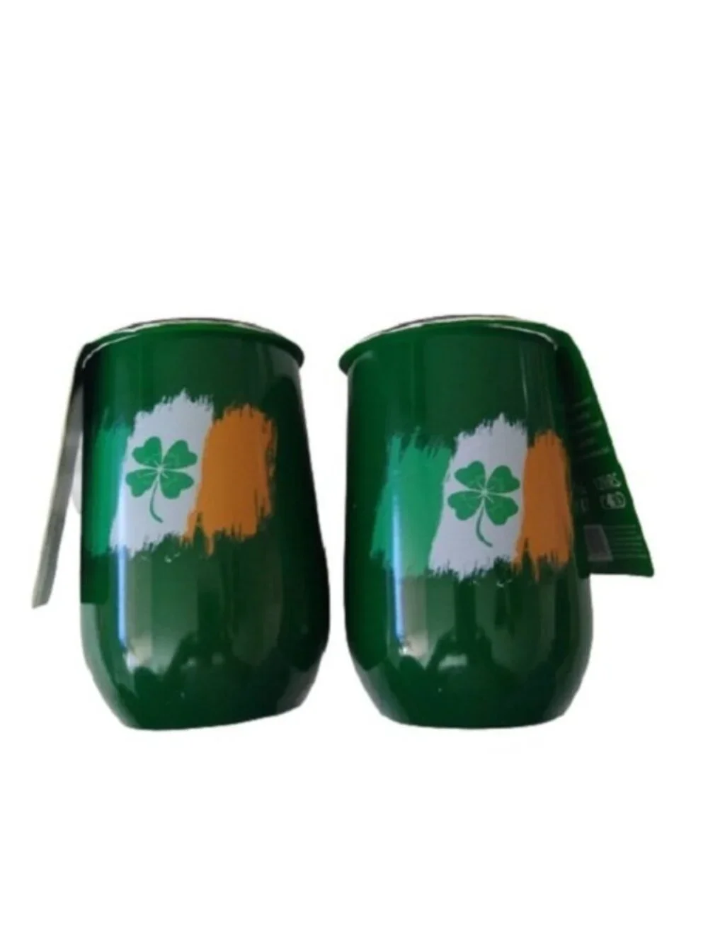 Stainless Steel Hot Cold Tumblers Coffee Tea Wine, Irish Ireland, set of 2